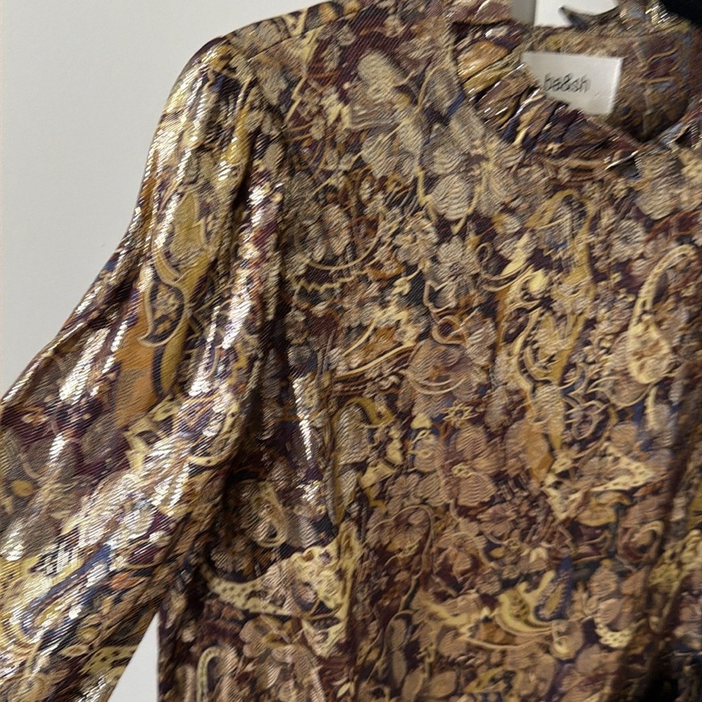 NWOT Ba+Sh Chiba gold mini dress, size M - Picture 9 of 15